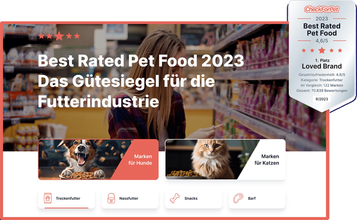 checkforpet Basierend auf 288.436 Meinungen von Hunde- und Katzenbesitzern hat Check For Pet aus 389 Futtermarken das Best Rated Pet Food 2023 bestimmt.