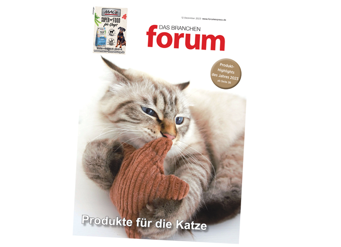 Die Dezember-Ausgabe des BRANCHEN forum beschäftigt sich schwerpunktmäßig mit dem Thema Katzenzubehör.