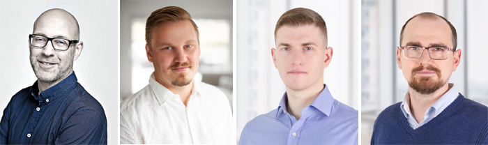 wagners Sebastian Holländer ist neuer COO, Kevin Kropp hat die Position Head of Sales B2B übernommen. Jens Jansen hat die Rolle des Head of Category Management übernommen. Neuer Head of Sales B2C ist Dimitri Reimchen (von links).