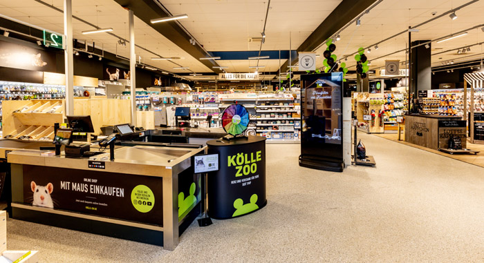 Die neue Filiale in St. Vith präsentiert auf 800 m² Verkaufsfläche ein breites Sortiment für Heimtiere. Bild: Kölle Zoo